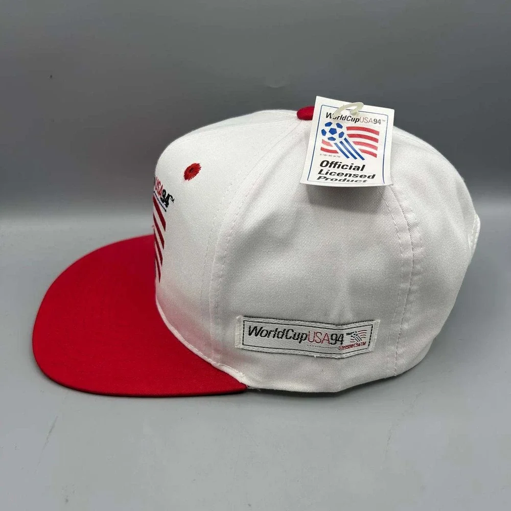 Vintage World Cup USA Soccer Hat Men White Twins Enterprise Snap Back Cap New